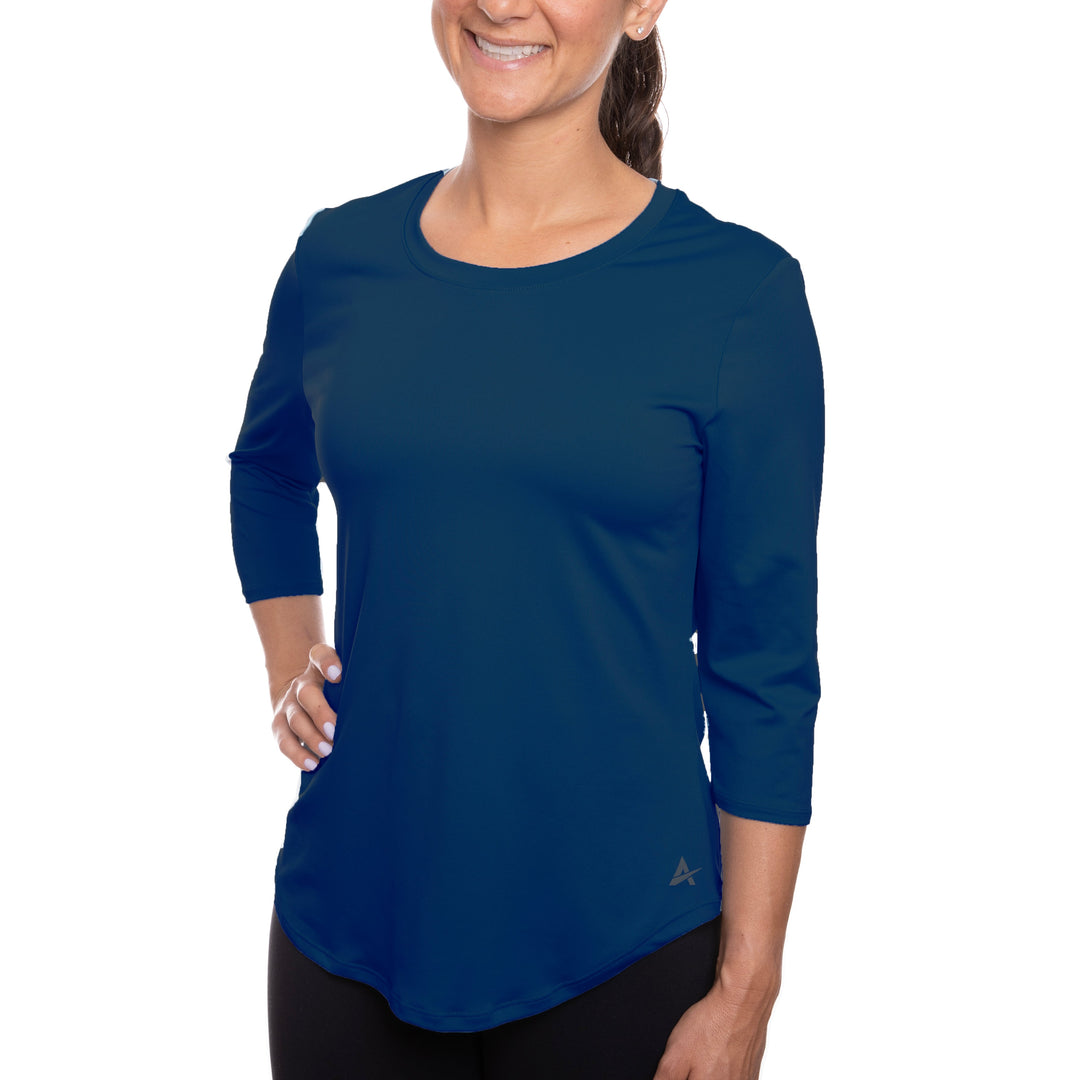 T-shirt rafraîchissant manches 3/4 femme — Ni trop chaud, ni trop froid