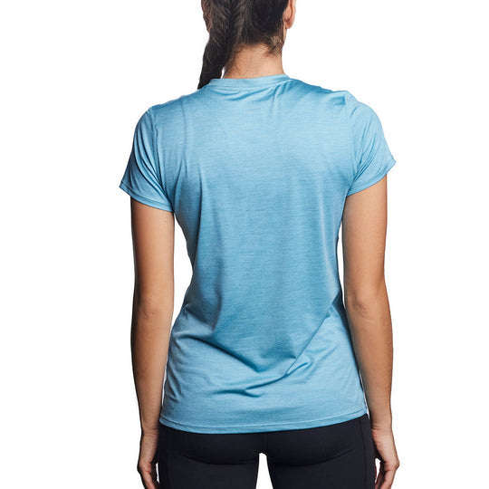 T-shirt rafraîchissant col V femme — La chaleur ne gagne plus