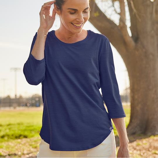 T-shirt rafraîchissant manches 3/4 femme — Ni trop chaud, ni trop froid