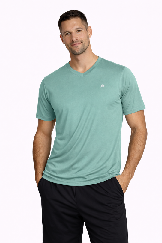 T-shirt rafraîchissant col V homme — Fini le t-shirt qui colle