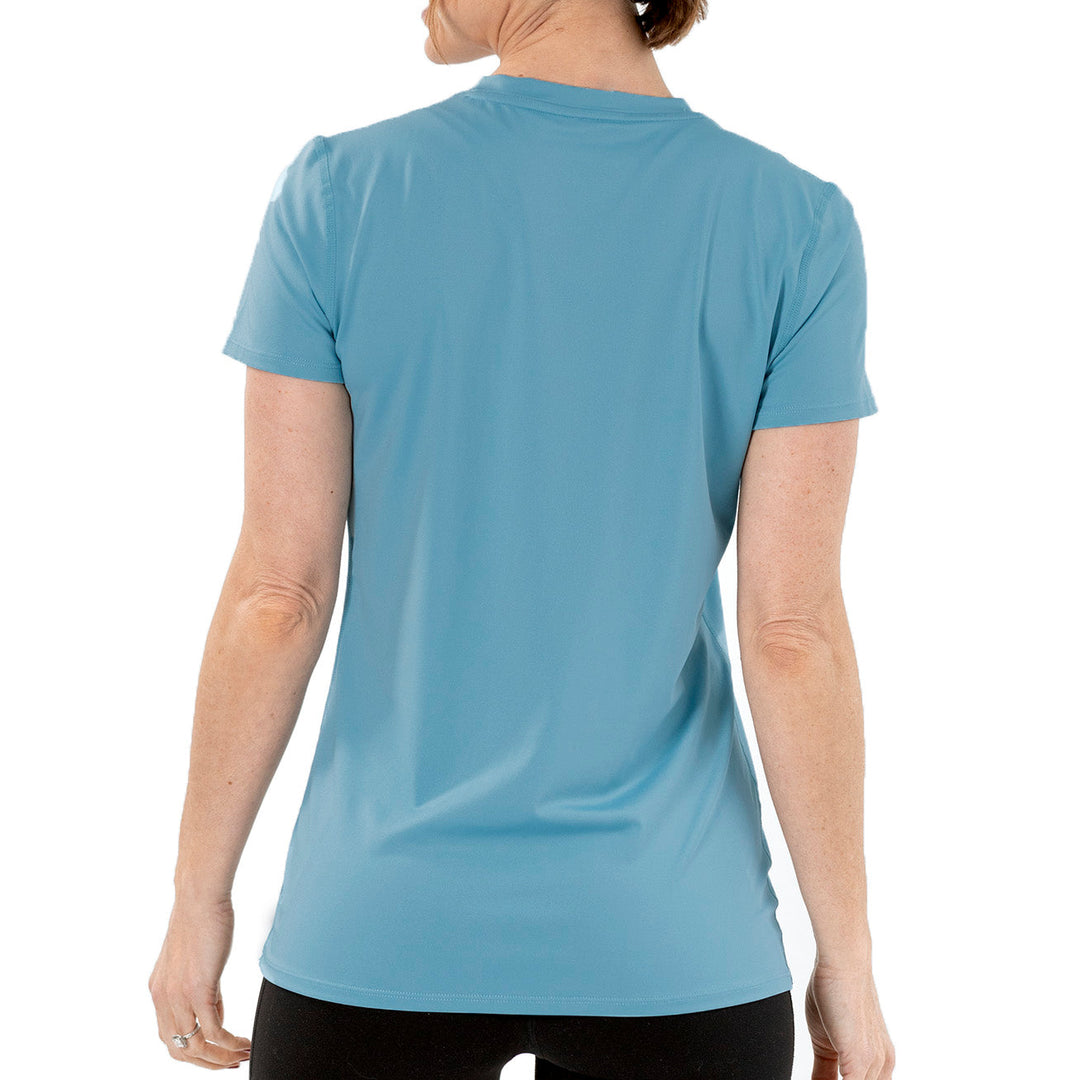 T-shirt rafraîchissant col V femme — La chaleur ne gagne plus