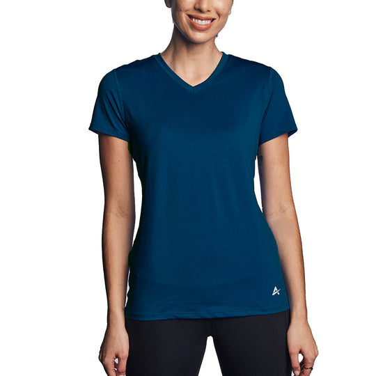 T-shirt rafraîchissant col V femme — La chaleur ne gagne plus