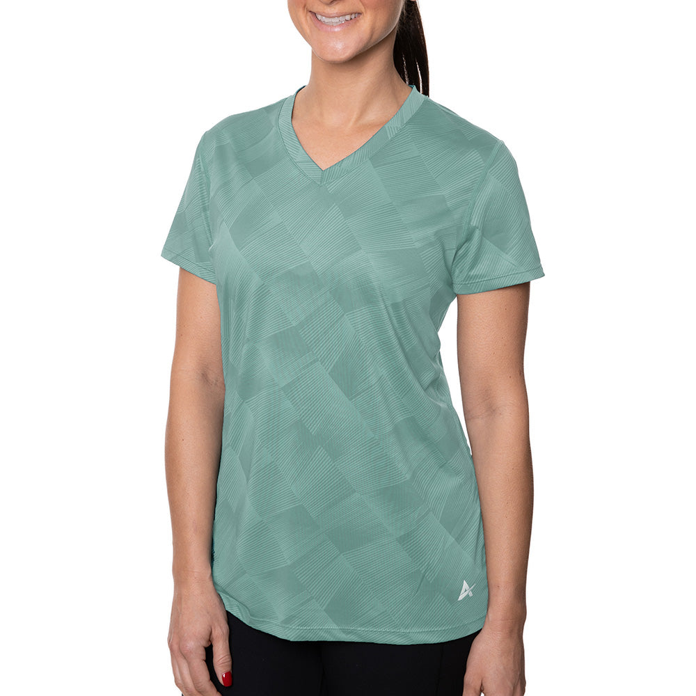 T-shirt rafraîchissant col V femme — La chaleur ne gagne plus