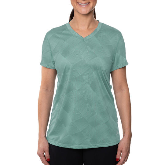 T-shirt rafraîchissant col V femme — La chaleur ne gagne plus