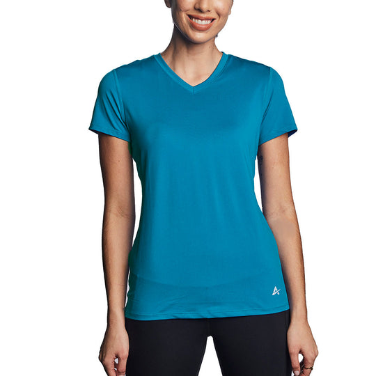 T-shirt rafraîchissant col V femme — La chaleur ne gagne plus