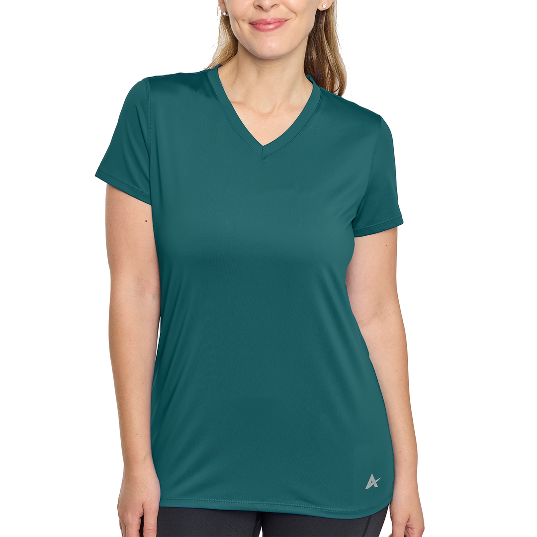 T-shirt rafraîchissant col V femme — La chaleur ne gagne plus