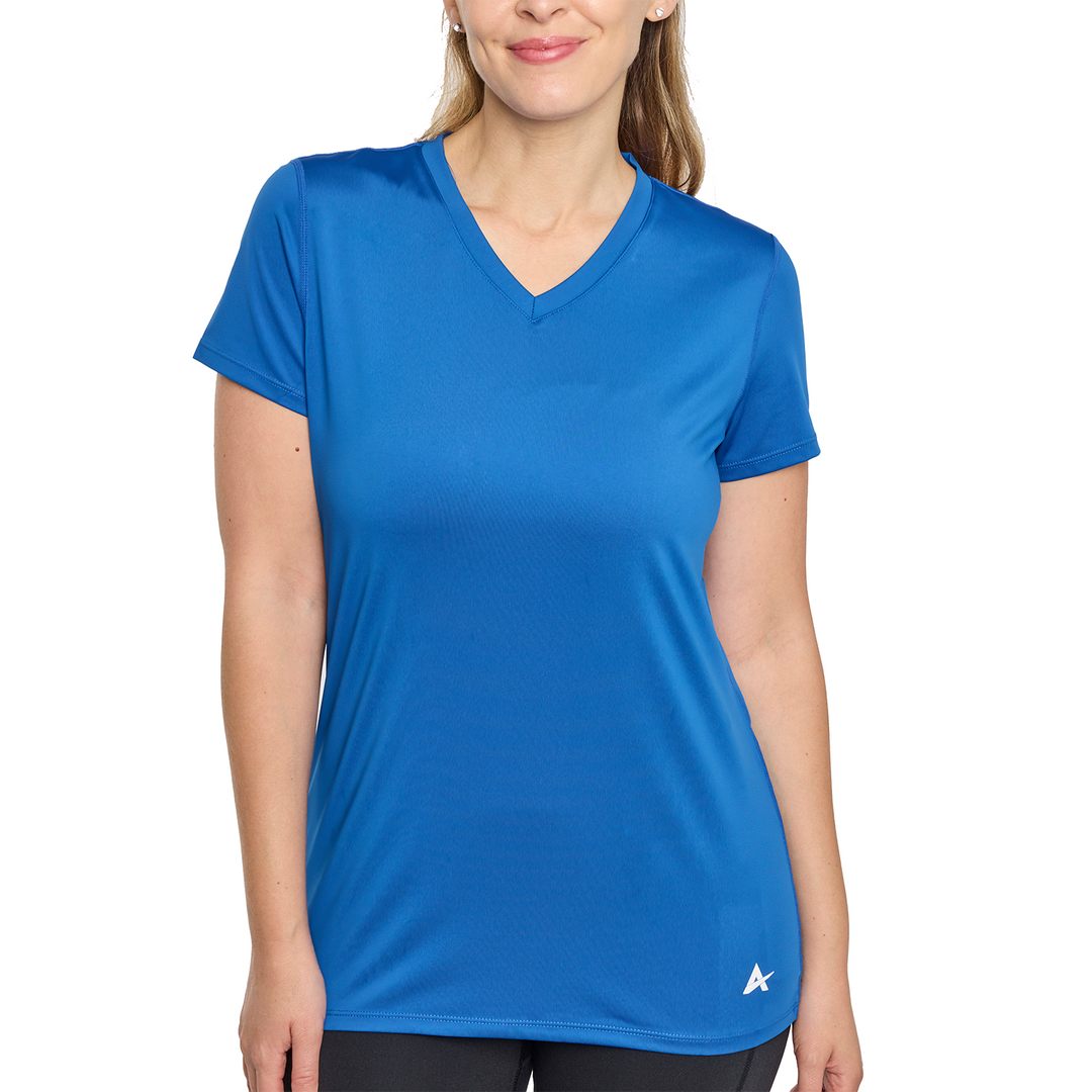 T-shirt rafraîchissant col V femme — La chaleur ne gagne plus
