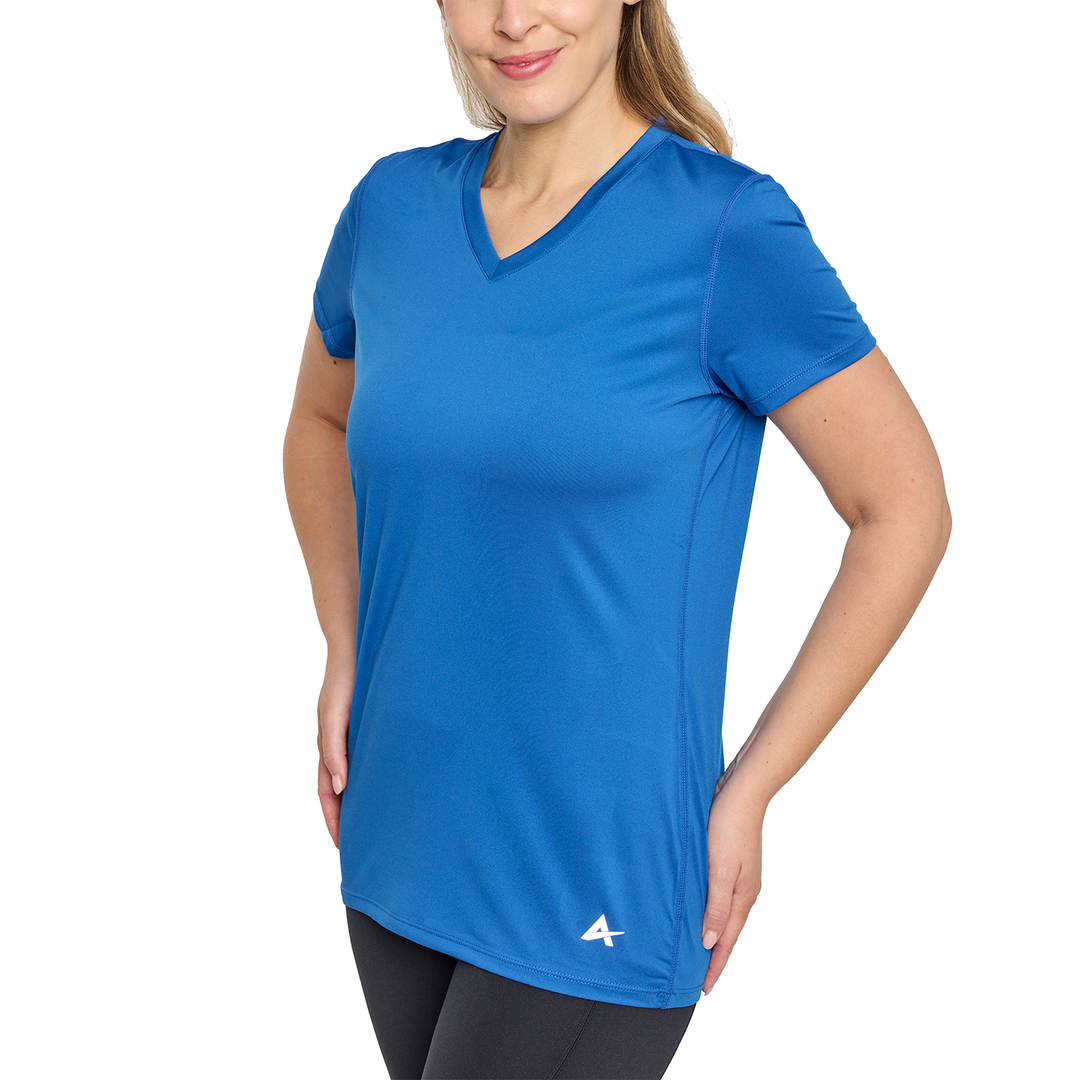 T-shirt rafraîchissant col V femme — La chaleur ne gagne plus