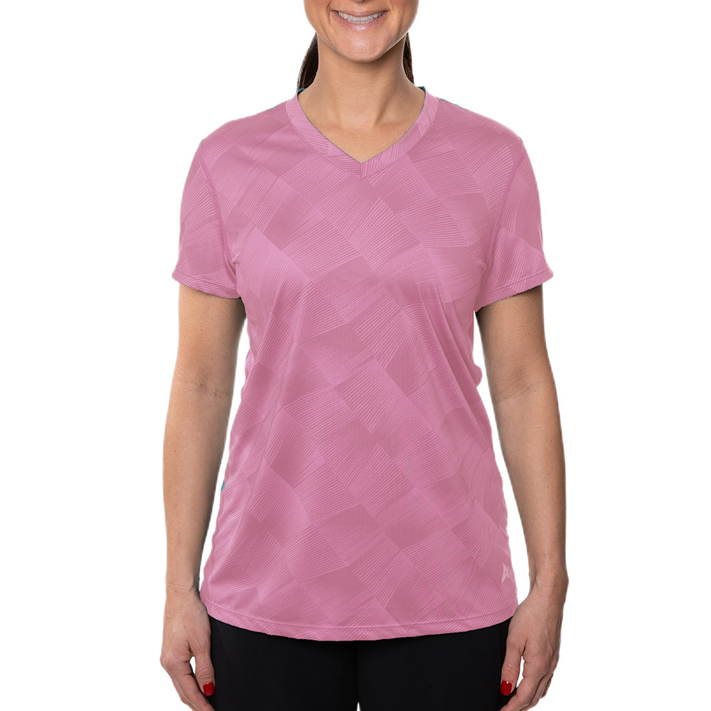 T-shirt rafraîchissant col V femme — La chaleur ne gagne plus