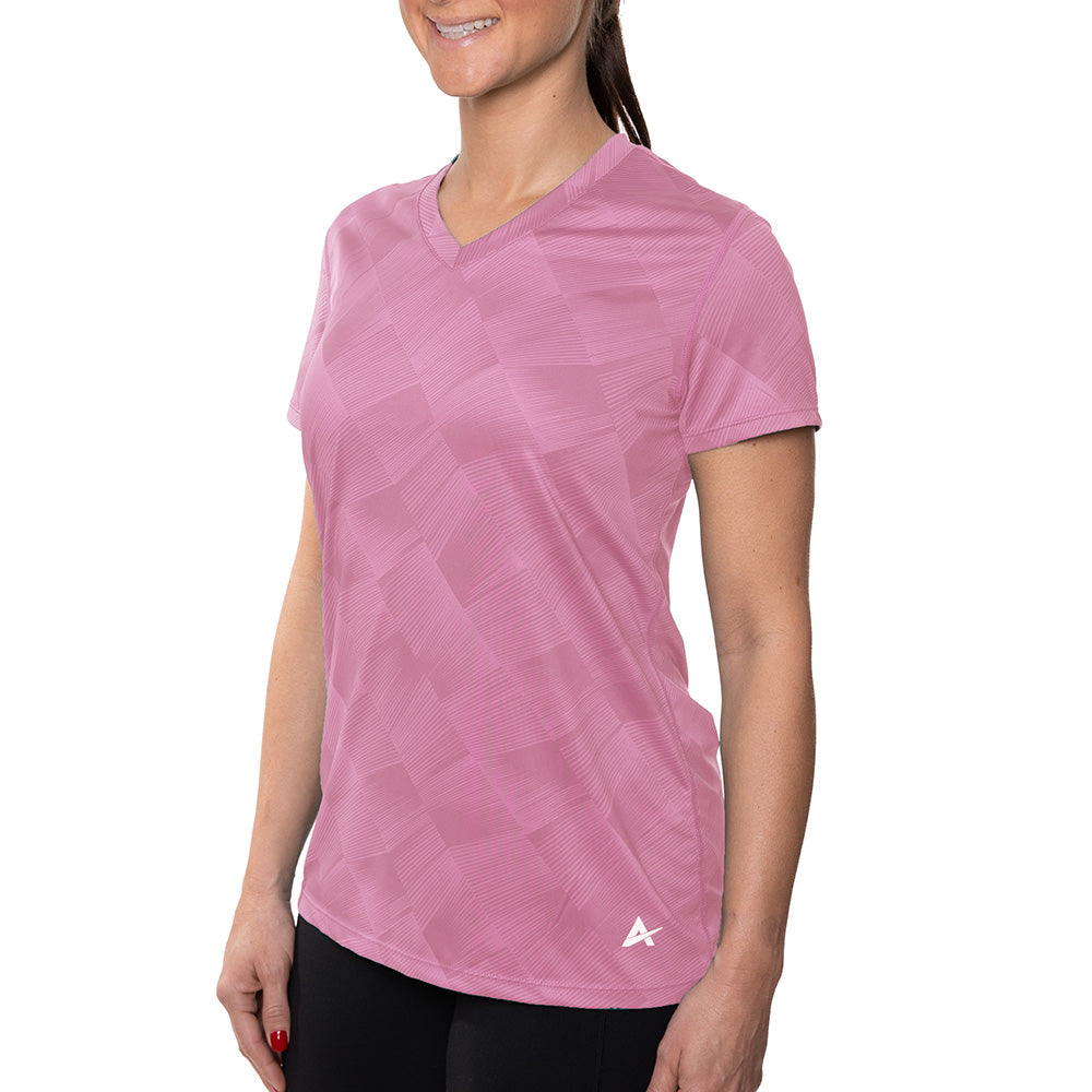 T-shirt rafraîchissant col V femme — La chaleur ne gagne plus
