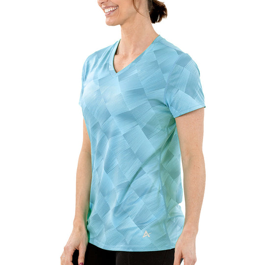 T-shirt rafraîchissant col V femme — La chaleur ne gagne plus