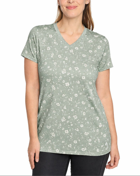 T-shirt rafraîchissant col V femme — La chaleur ne gagne plus