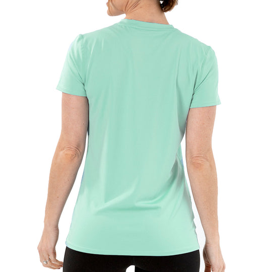 T-shirt rafraîchissant col V femme — La chaleur ne gagne plus
