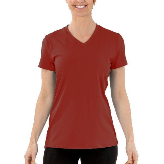 T-shirt rafraîchissant col V femme — La chaleur ne gagne plus