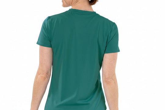 T-shirt rafraîchissant col V femme — La chaleur ne gagne plus