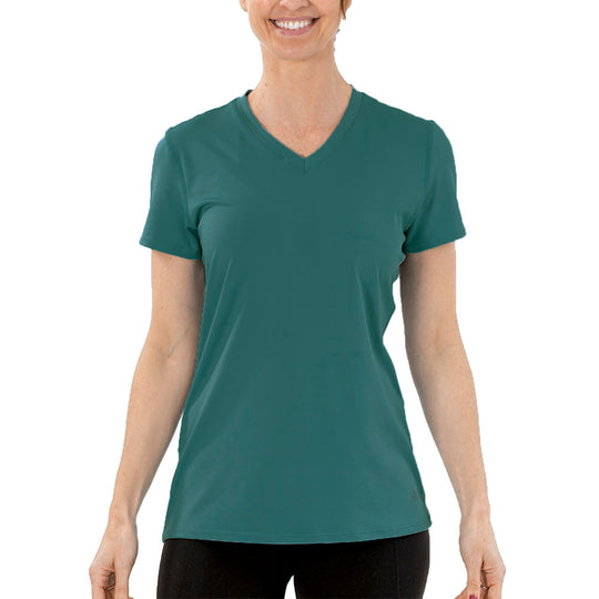 T-shirt rafraîchissant col V femme — La chaleur ne gagne plus