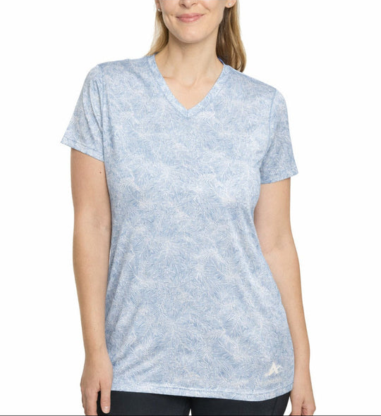 T-shirt rafraîchissant col V femme — La chaleur ne gagne plus