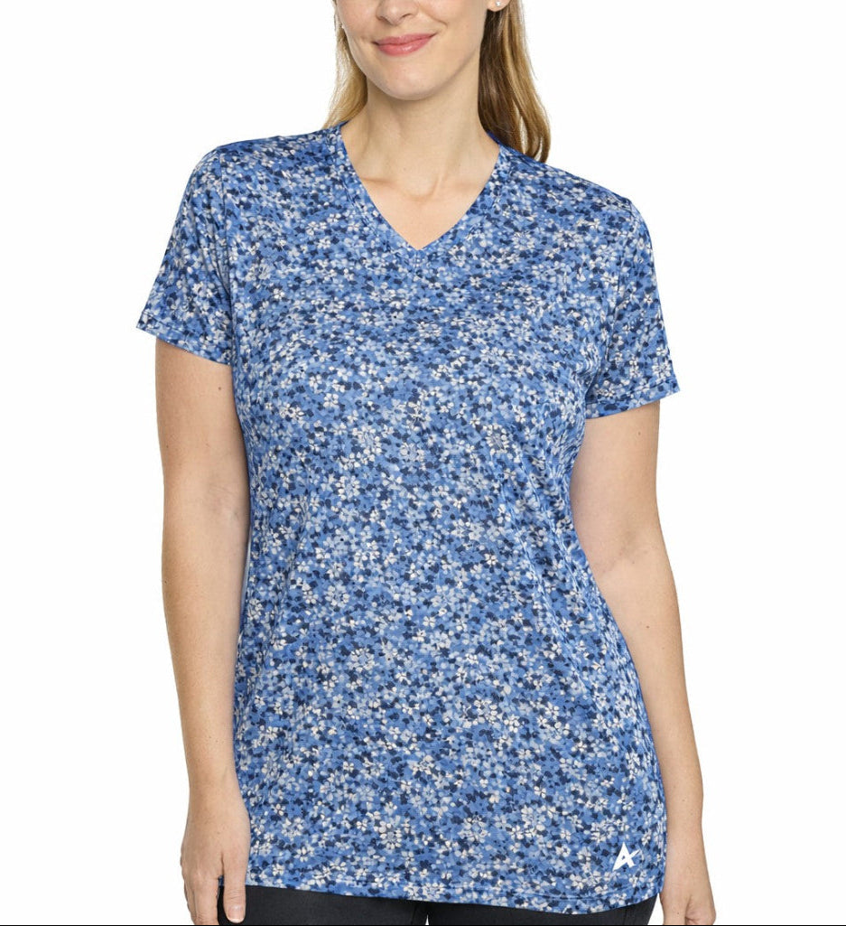 T-shirt rafraîchissant col V femme — La chaleur ne gagne plus