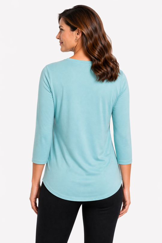T-shirt rafraîchissant manches 3/4 femme — Ni trop chaud, ni trop froid