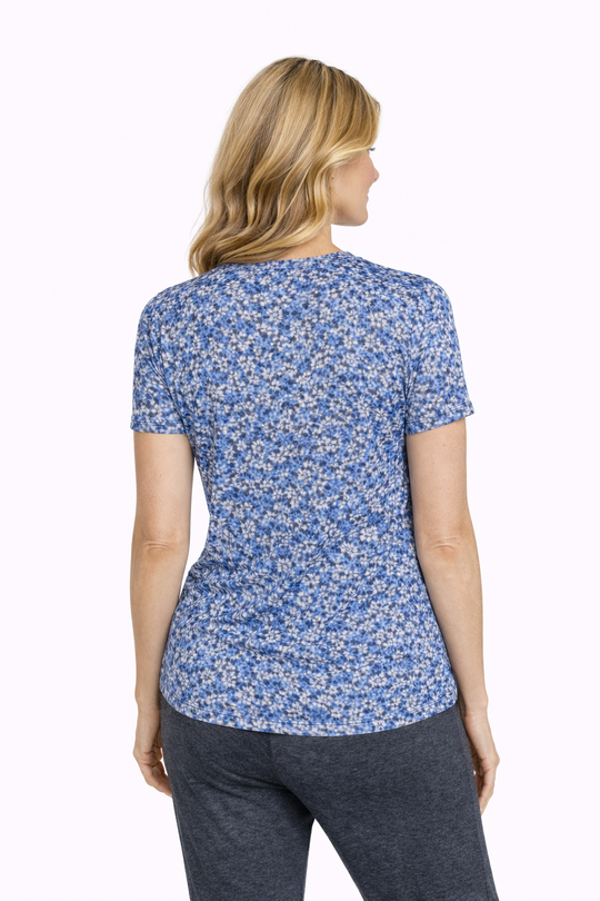 T-shirt rafraîchissant col V femme — La chaleur ne gagne plus