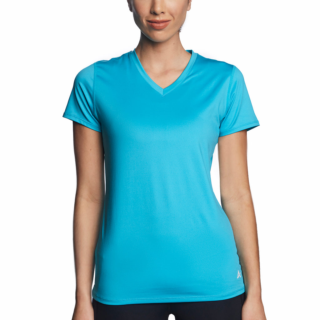T-shirt rafraîchissant col V femme — La chaleur ne gagne plus
