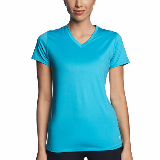T-shirt rafraîchissant col V femme — La chaleur ne gagne plus