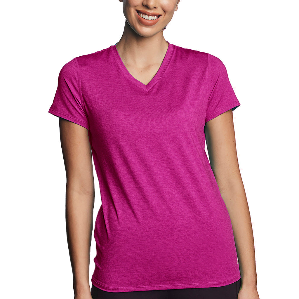 T-shirt rafraîchissant col V femme — La chaleur ne gagne plus