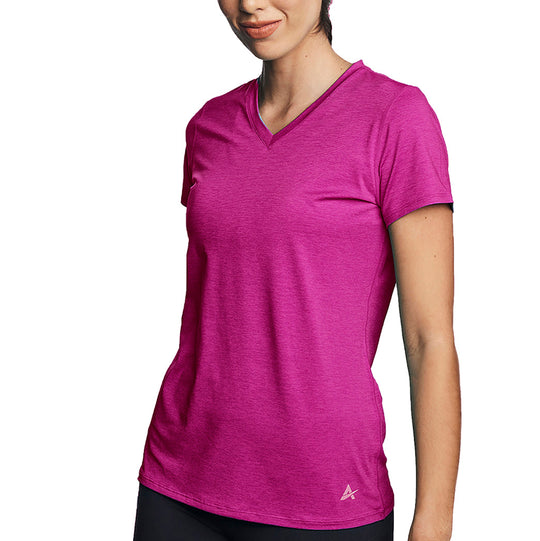 T-shirt rafraîchissant col V femme — La chaleur ne gagne plus