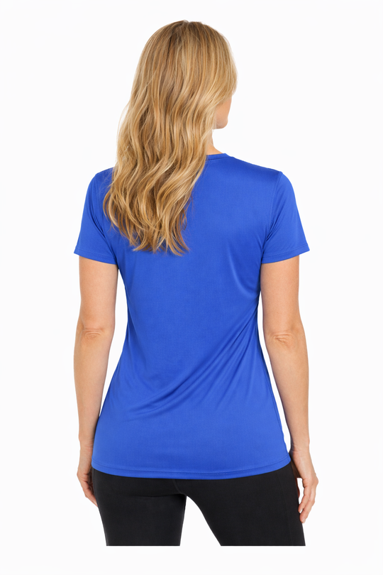 T-shirt rafraîchissant col V femme — La chaleur ne gagne plus
