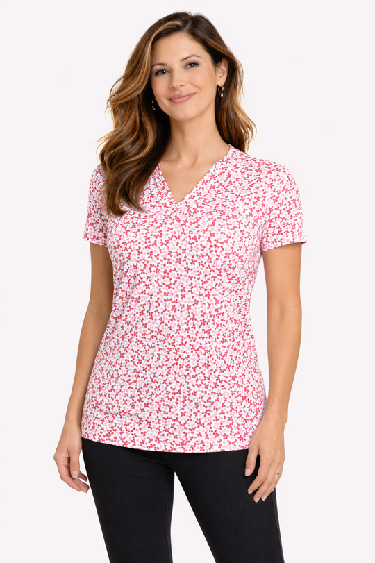 T-shirt rafraîchissant col V femme — La chaleur ne gagne plus