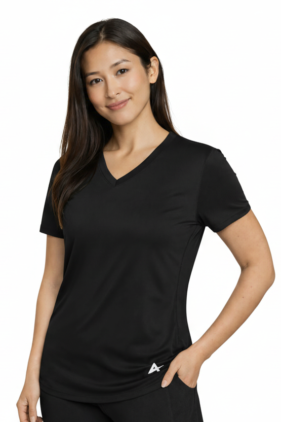 T-shirt rafraîchissant col V femme — La chaleur ne gagne plus