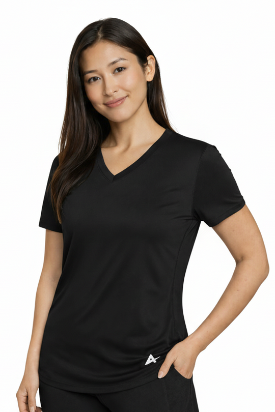 T-shirt rafraîchissant col V femme — La chaleur ne gagne plus
