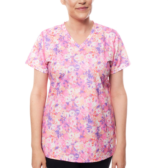 T-shirt rafraîchissant col V femme — La chaleur ne gagne plus