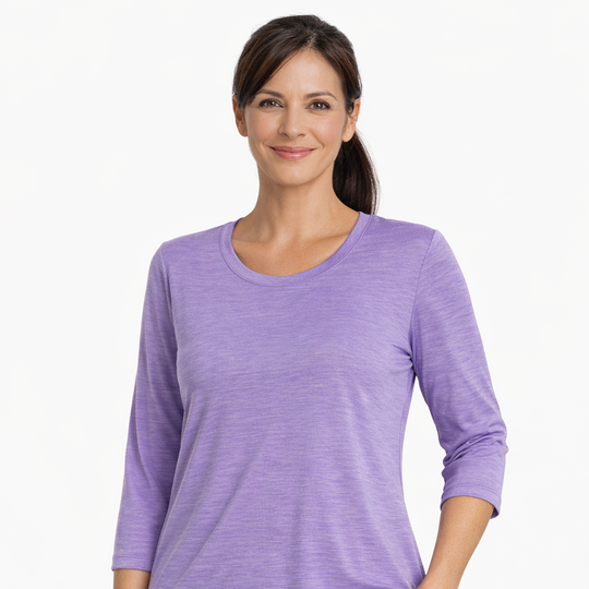 T-shirt rafraîchissant manches 3/4 femme — Ni trop chaud, ni trop froid