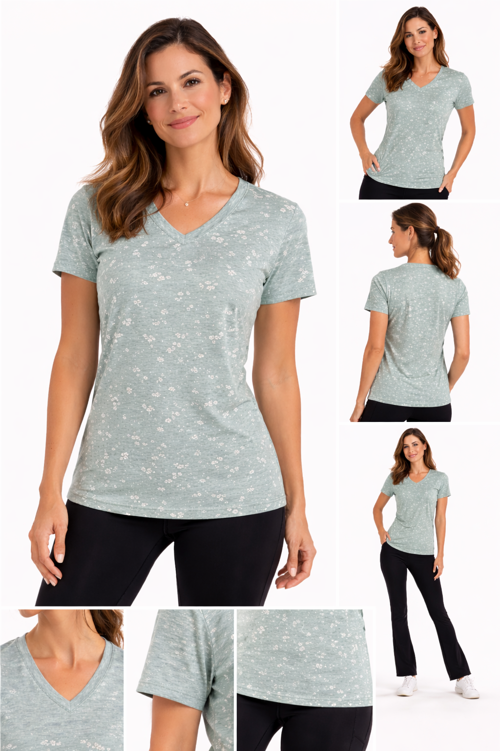 T-shirt rafraîchissant col V femme — La chaleur ne gagne plus