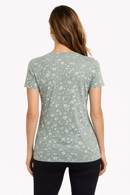 T-shirt rafraîchissant col V femme — La chaleur ne gagne plus