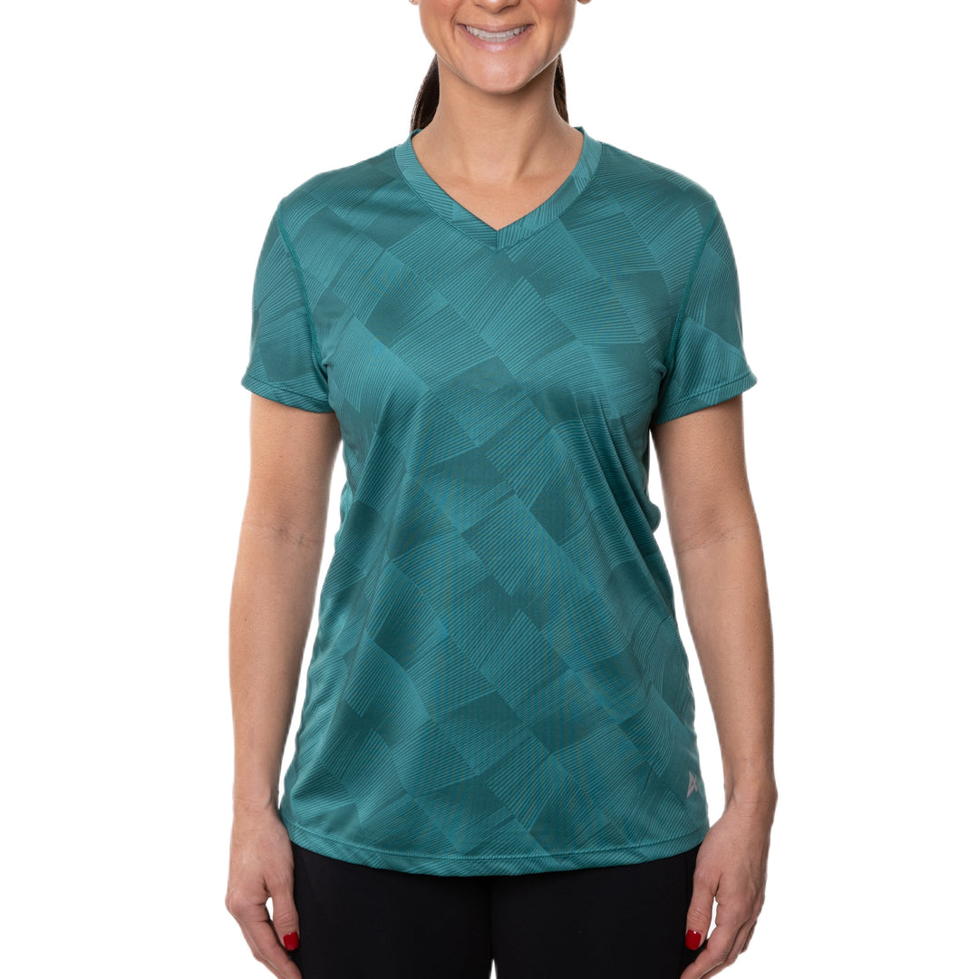 T-shirt rafraîchissant col V femme — La chaleur ne gagne plus