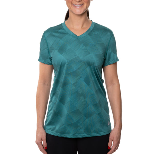 T-shirt rafraîchissant col V femme — La chaleur ne gagne plus