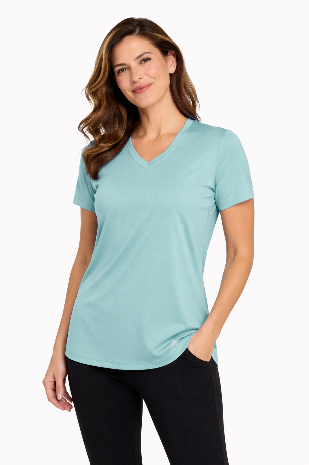 T-shirt rafraîchissant col V femme — La chaleur ne gagne plus